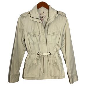 Star‎ Jeans Women's Khaki Utility Jacket Size S 100% Cotton Y2K Gorpcore